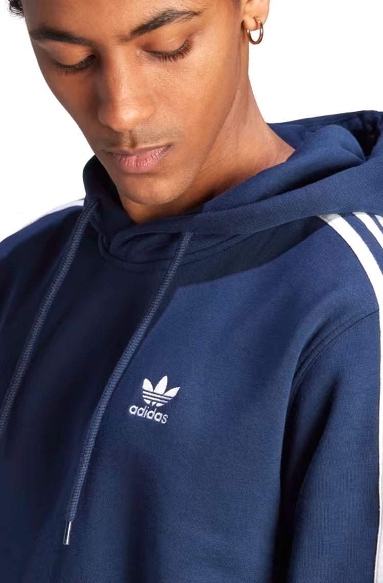 Blusa Moletom Adidas Capuz Adicolor Classics 3 - Stripes Azul Marinho/Branco - NewSkull