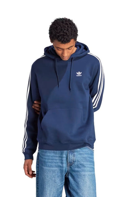 Blusa Moletom Adidas Capuz Adicolor Classics 3 - Stripes Azul Marinho/Branco - NewSkull
