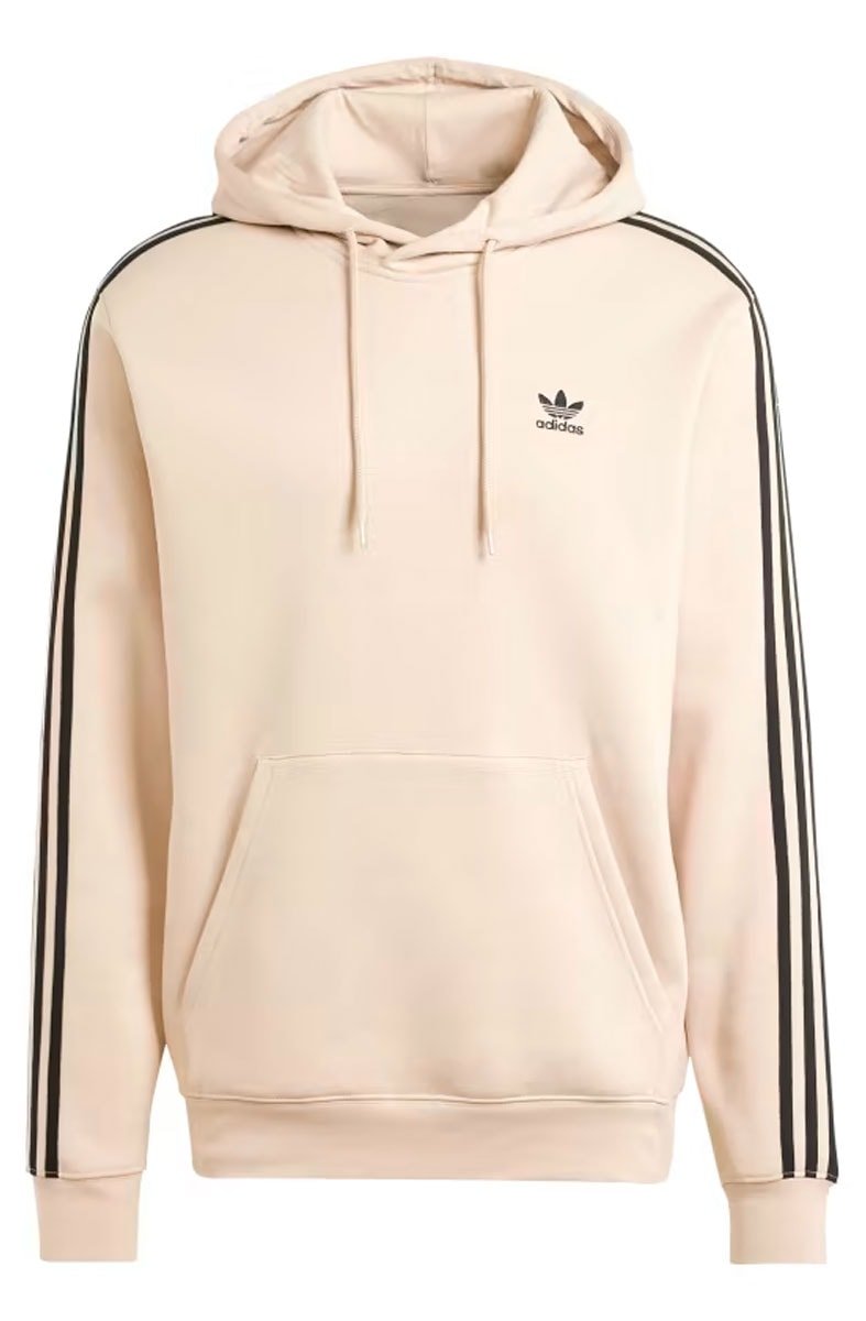 Blusa Moletom Adidas Capuz Adicolor Classics 3 - Stripes Bege/Preto - NewSkull