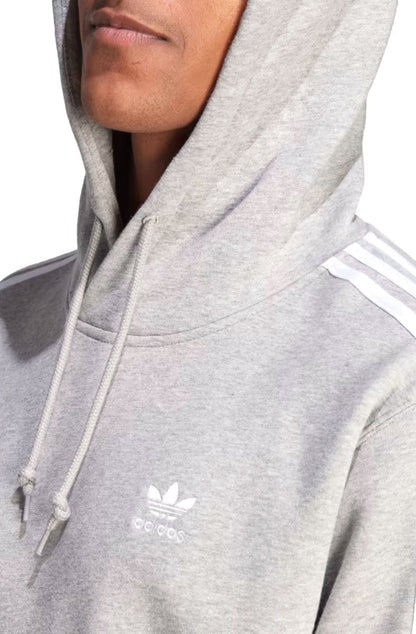 Blusa Moletom Adidas Capuz Adicolor Classics 3 - Stripes Cinza/Branco - NewSkull
