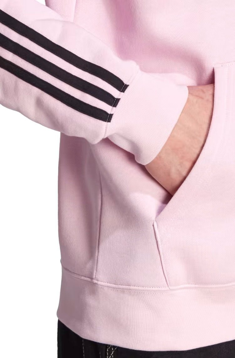 Blusa Moletom Adidas Capuz Adicolor Classics 3 - Stripes Rosa/Preto - NewSkull