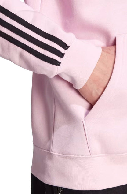 Blusa Moletom Adidas Capuz Adicolor Classics 3 - Stripes Rosa/Preto - NewSkull