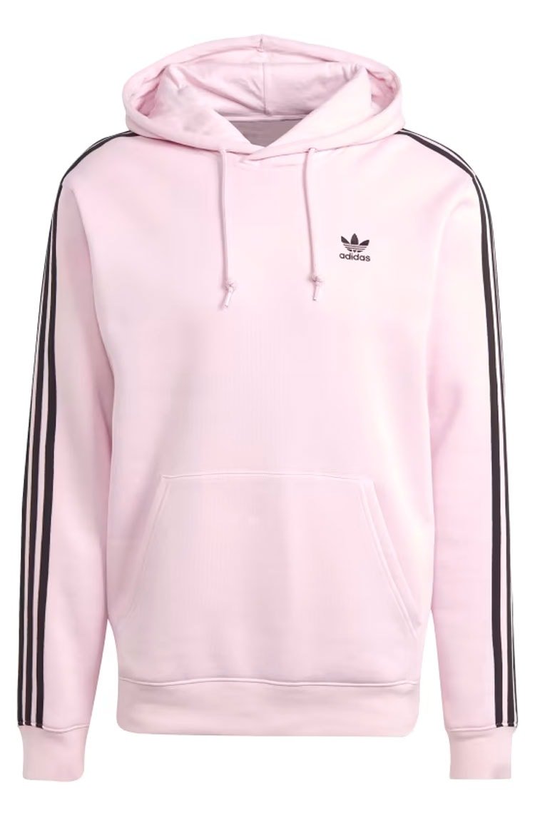 Blusa Moletom Adidas Capuz Adicolor Classics 3 - Stripes Rosa/Preto - NewSkull