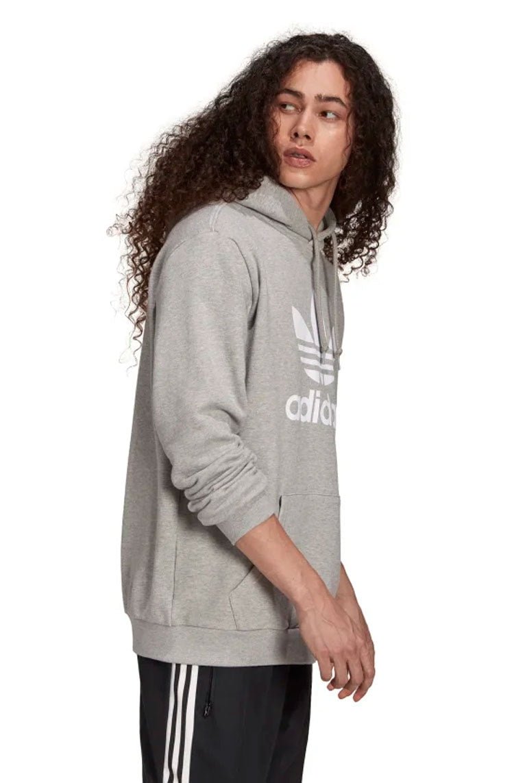 Blusa Moletom Adidas Capuz Adicolor Classics Trefoil Cinza/Branco - NewSkull