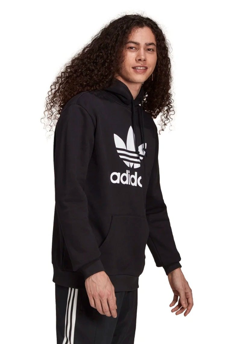 Blusa Moletom Adidas Capuz Adicolor Classics Trefoil Preto/Branco - NewSkull