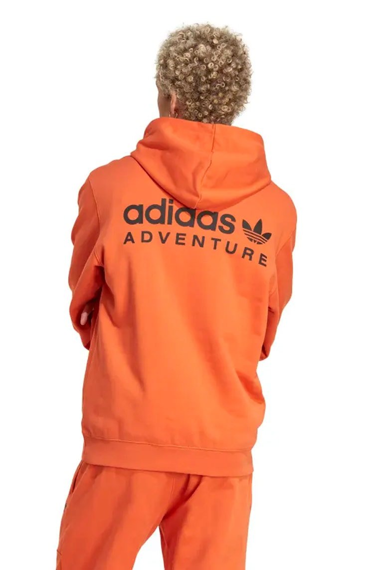 Blusa Moletom Adidas Capuz Adventure Laranja/Preto - NewSkull