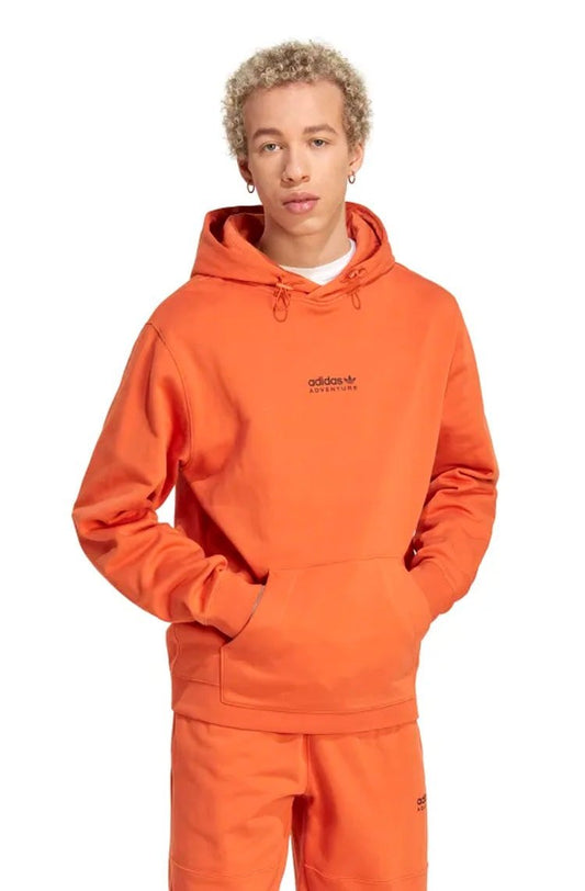 Blusa Moletom Adidas Capuz Adventure Laranja/Preto - NewSkull