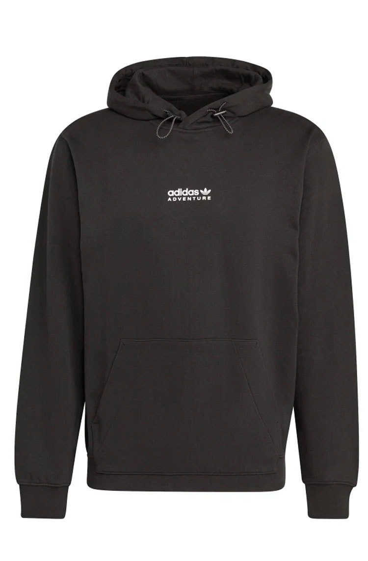 Blusa Moletom Adidas Capuz Adventure Preto/Branco - NewSkull