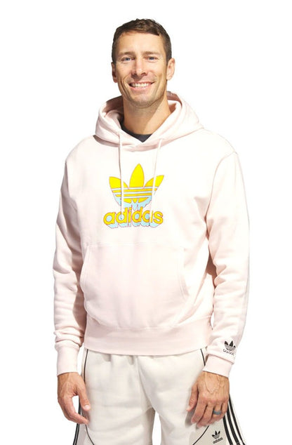 Blusa Moletom Adidas Capuz Hero Rosa/Amarelo - NewSkull
