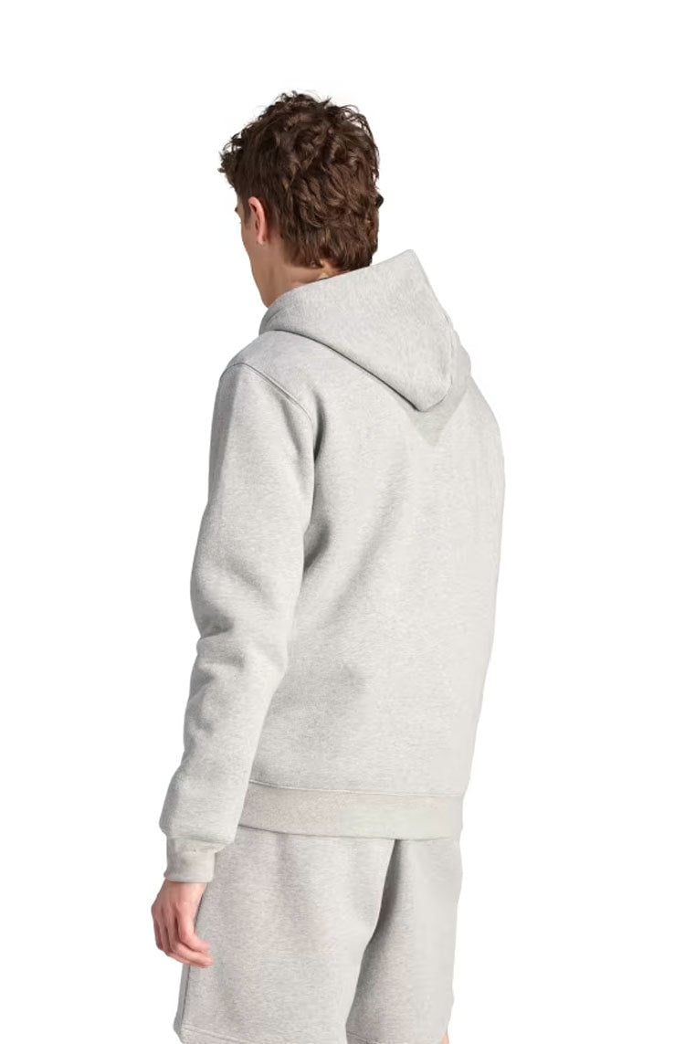Blusa Moletom Adidas Capuz Zíper Trefoil Essentials 3 - stripes Cinza/Branco - NewSkull