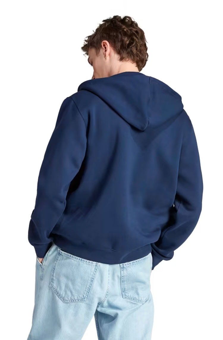 Blusa Moletom Adidas Capuz Ziper Trefoil Essentials Azul Marinho - NewSkull