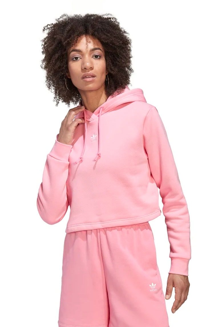 Blusa Moletom Adidas Hoodi Rosa/Branco - NewSkull