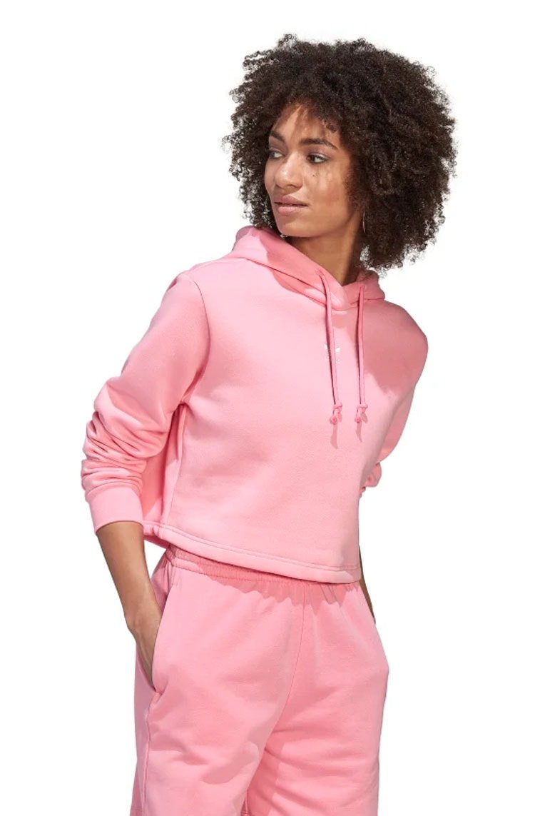Blusa Moletom Adidas Hoodi Rosa/Branco - NewSkull