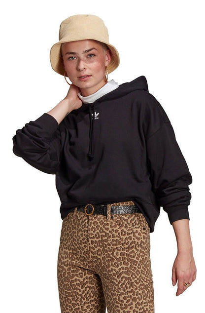 Blusa Moletom Adidas Hoodie Capuz Feminino Preto/Branco - NewSkull