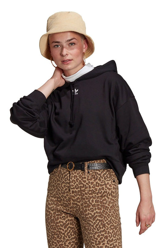 Blusa Moletom Adidas Hoodie Capuz Feminino Preto/Branco - NewSkull