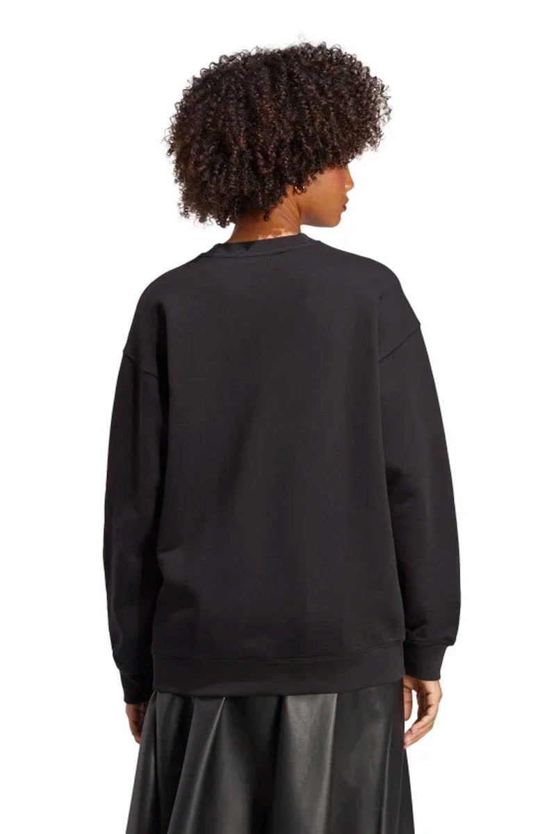 Blusa Moletom Adidas Trefoil Crew Feminino Preto/Branco - NewSkull
