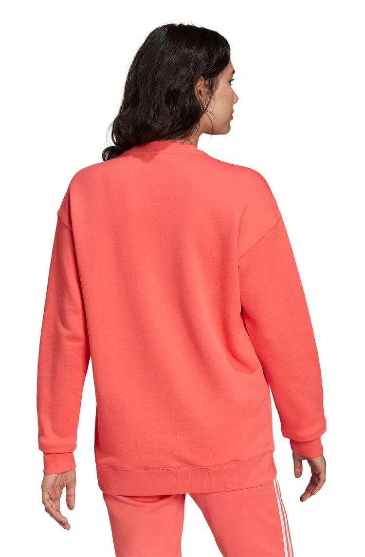 Blusa Moletom Adidas Trefoil Crew Salmão/Branco - NewSkull