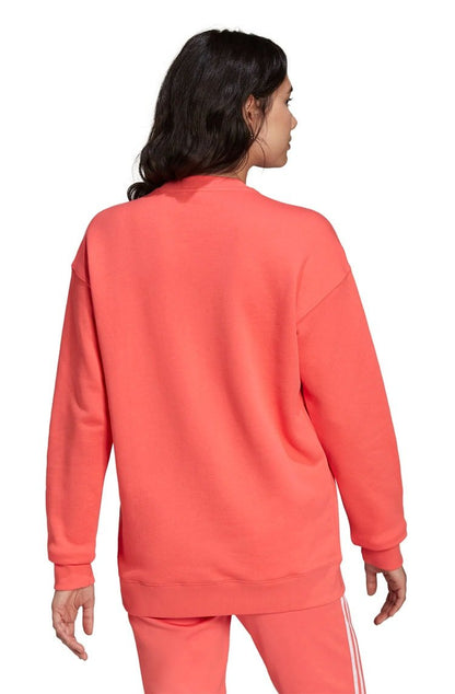 Blusa Moletom Adidas Trefoil Crew Salmão/Branco - NewSkull