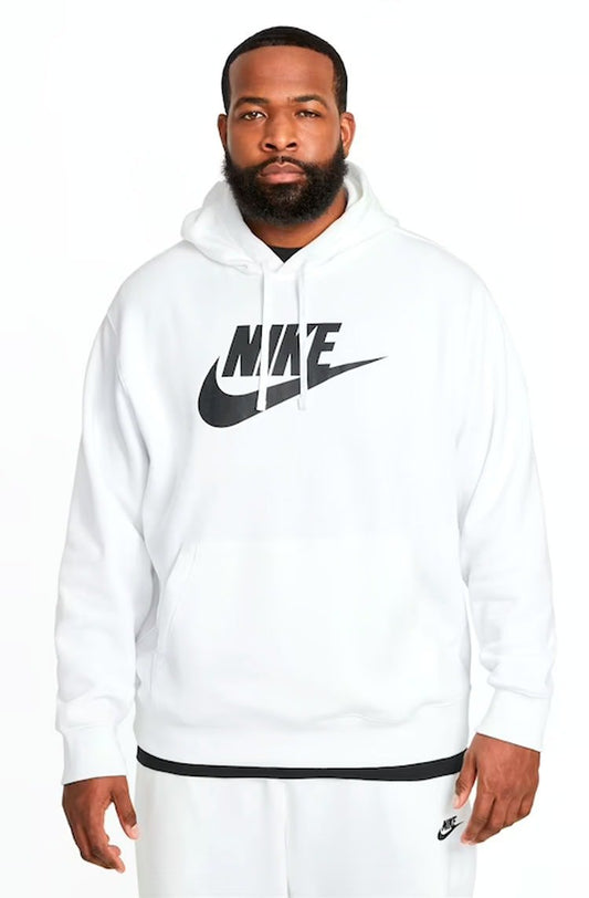 Blusa Moletom Nike Sportswear Club Fleece Masculino Branco/Preto - NewSkull