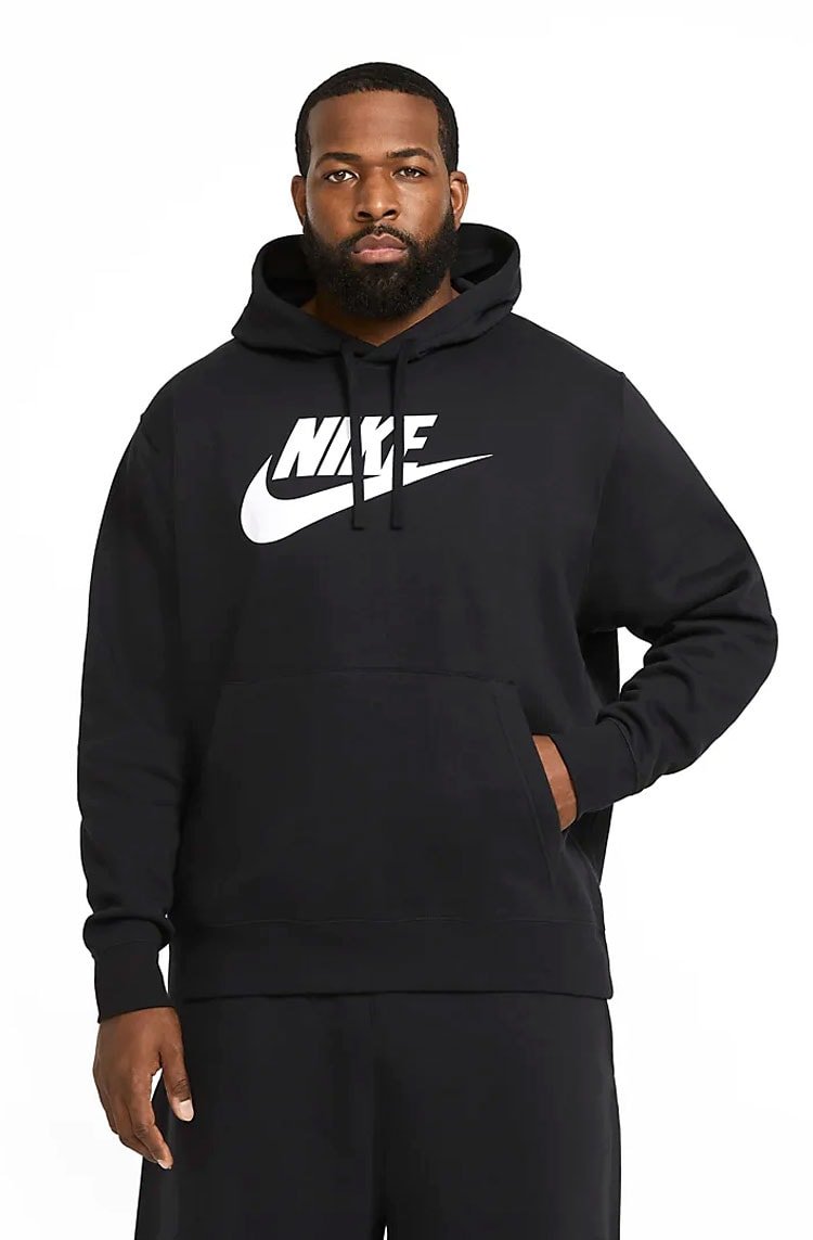 Blusa Moletom Nike Sportswear Club Fleece Masculino Preto/Branco - NewSkull