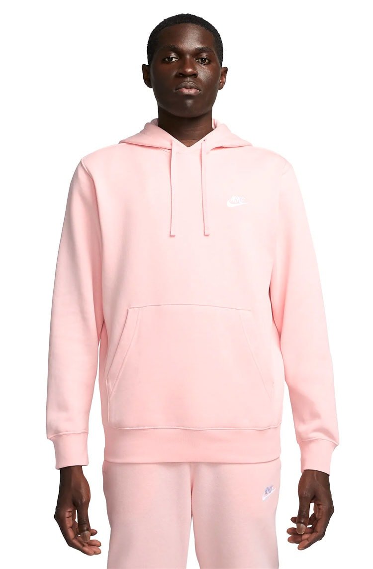 Blusa Moletom Nike Sportswear Club Fleece Masculino Rosa/Branco - NewSkull