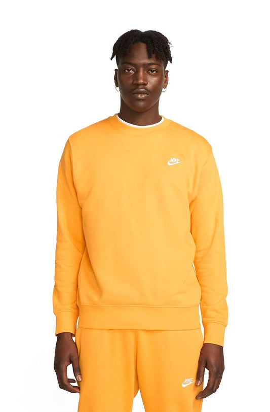 Blusa Moletom Nike Sportswear Club Masculino Laranja/Branco - NewSkull