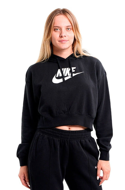 Blusão Nike Sportswear Club Fleece Crop Feminino Preto/Branco - NewSkull