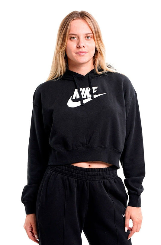 Blusão Nike Sportswear Club Fleece Crop Feminino Preto/Branco - NewSkull