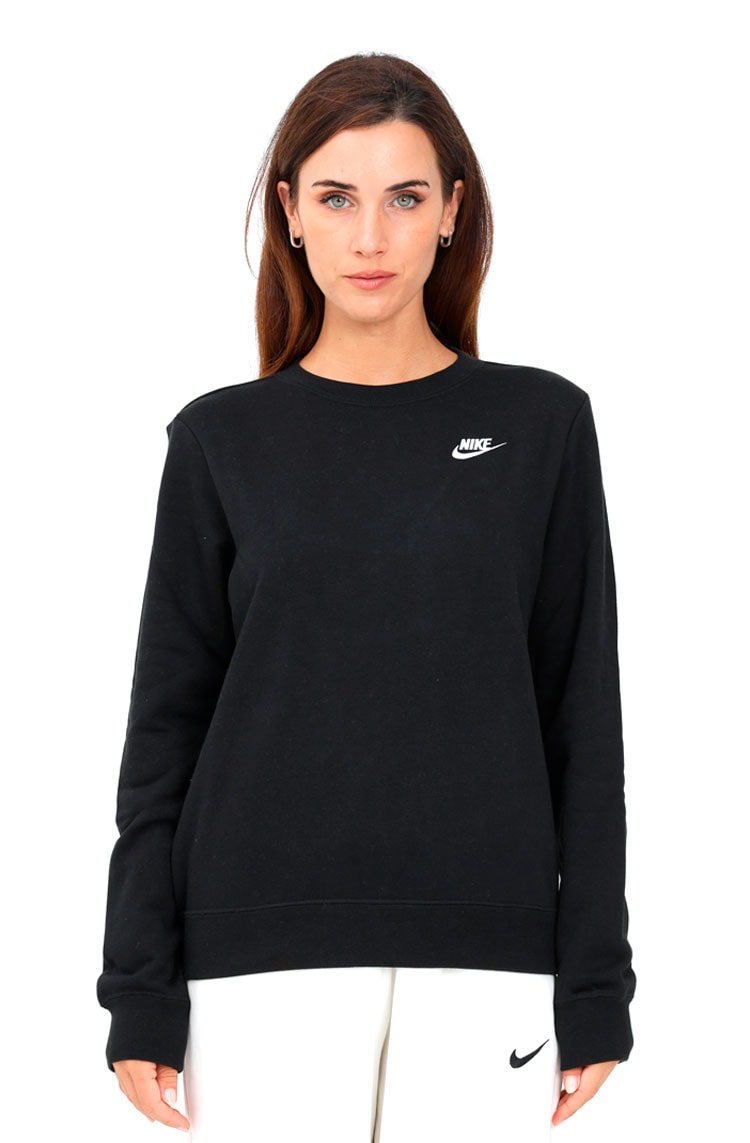 Blusão Nike Sportswear Club Fleece Feminino Crew Preto/Branco - NewSkull