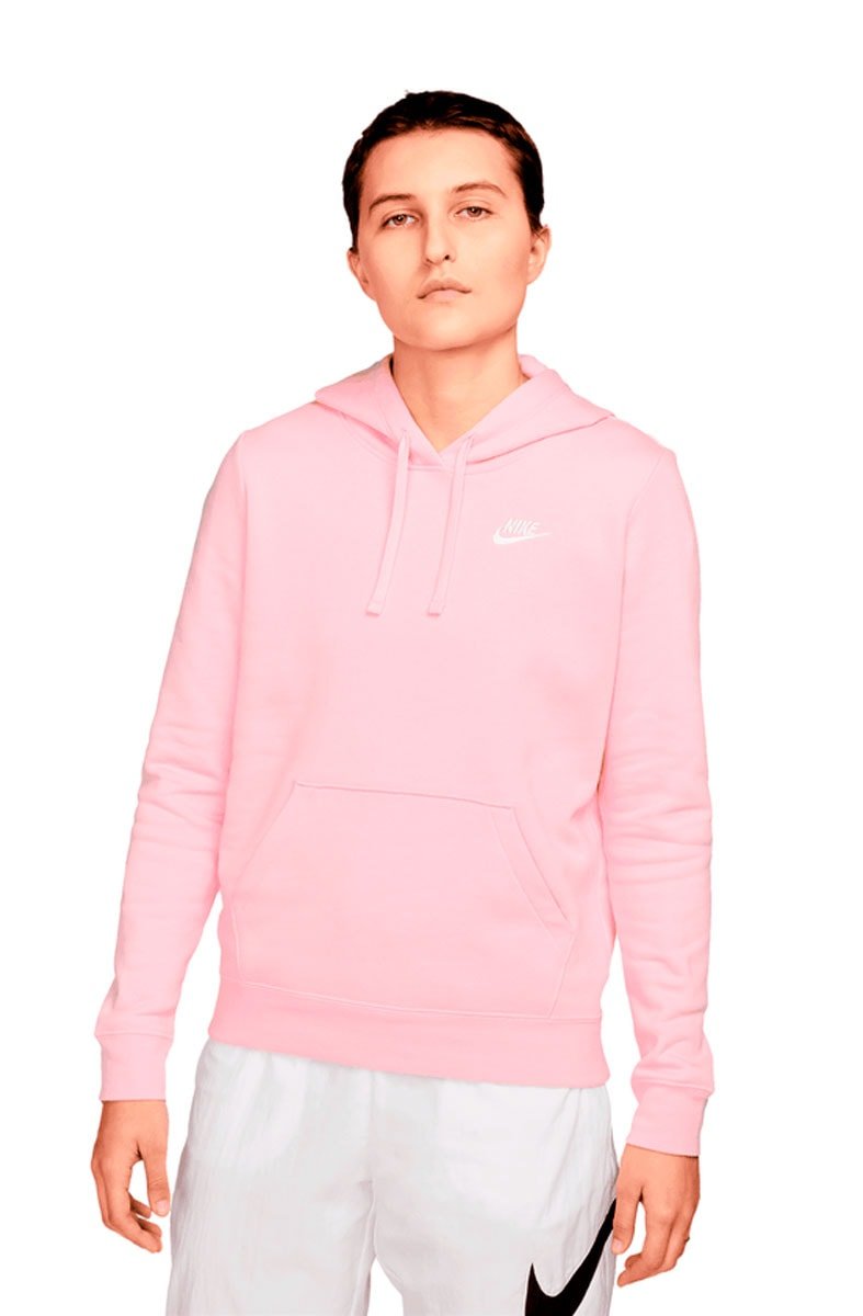 Blusão Nike Sportswear Club Fleece Feminino Rosa/Branco - NewSkull