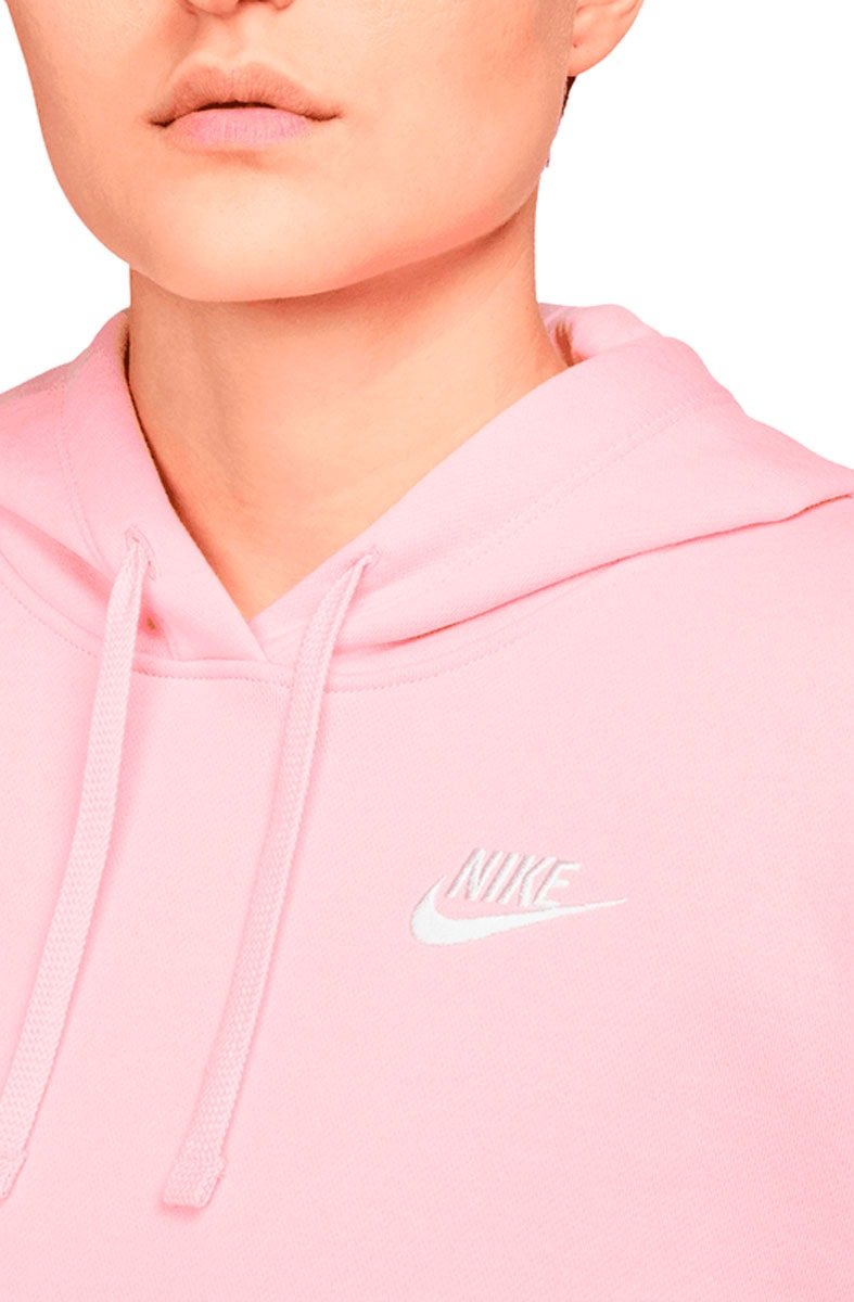 Blusão Nike Sportswear Club Fleece Feminino Rosa/Branco - NewSkull