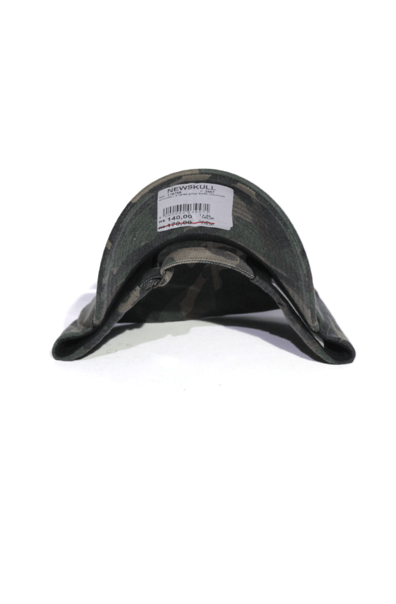 Bone Aba Curva Mitchell and Ness Logo Camo Strapback Verde - NewSkull