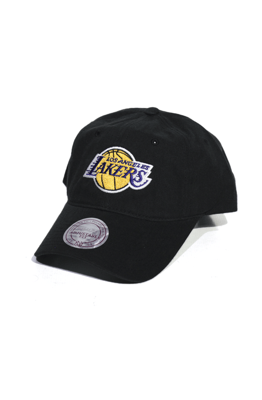 Boné Aba Curva Mitchell and Ness Los Angeles Lakers Washed Strapback - NewSkull