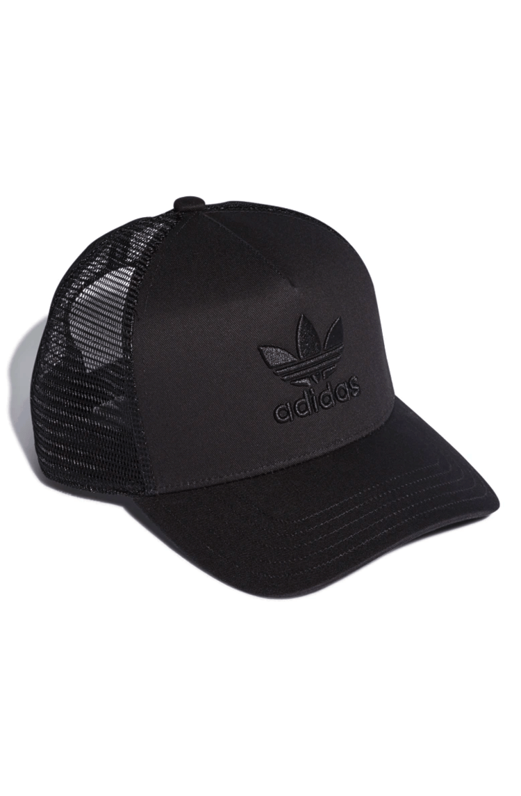 Bone Adidas Aba Curva Trucker Trefoil Snapback Preto/Preto - NewSkull