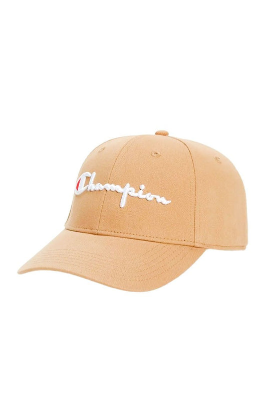 Bone Champion Aba Curva Bordado Strapback Bege/Branco - NewSkull