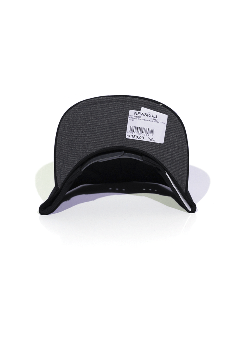 Boné Mitchell and Ness Box Logo Bar Preto Snapback - NewSkull