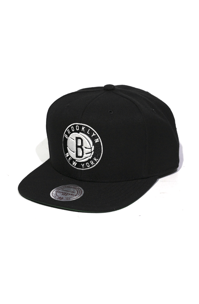 Boné Mitchell and Ness Brooklyn Nets L Solid Snapback - NewSkull