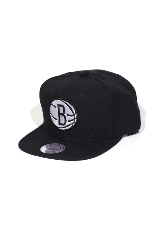 Boné Mitchell and Ness Brooklyn Nets Logo Solid Snapback - NewSkull