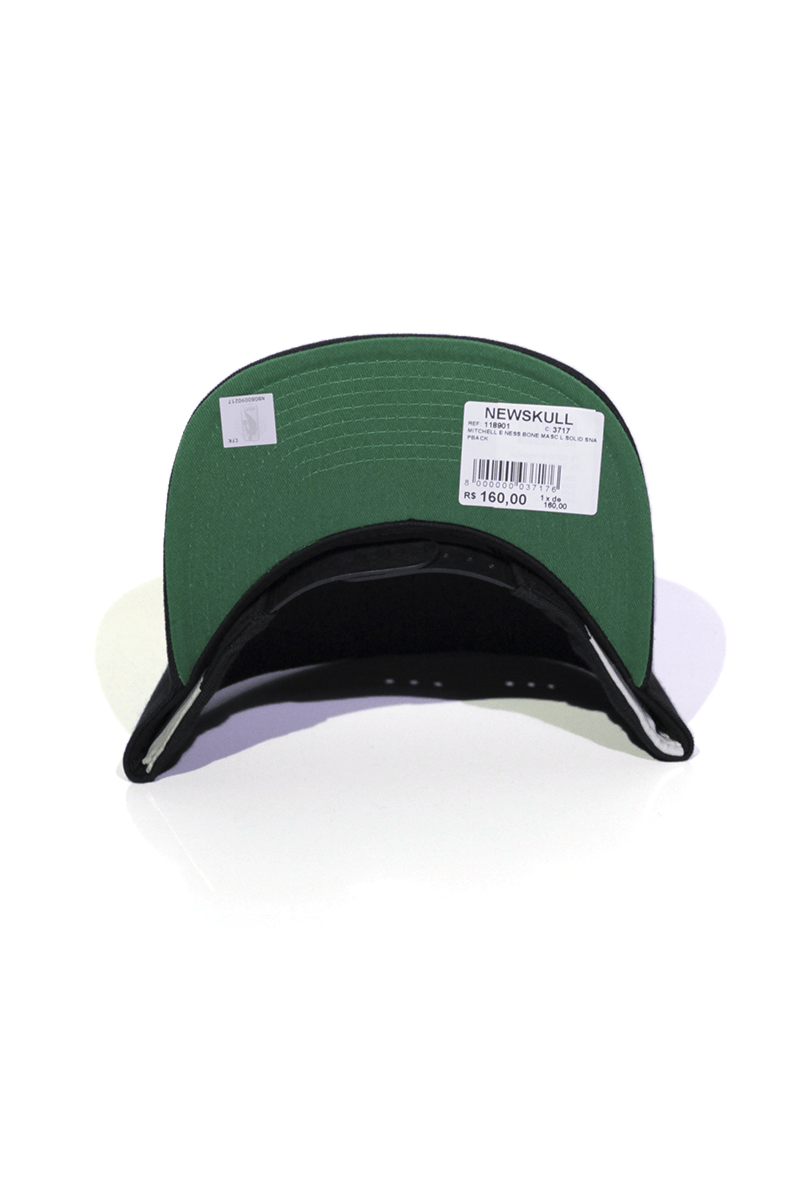 Boné Mitchell and Ness Chicago Bulls Logo Solid Snapback Preto - NewSkull