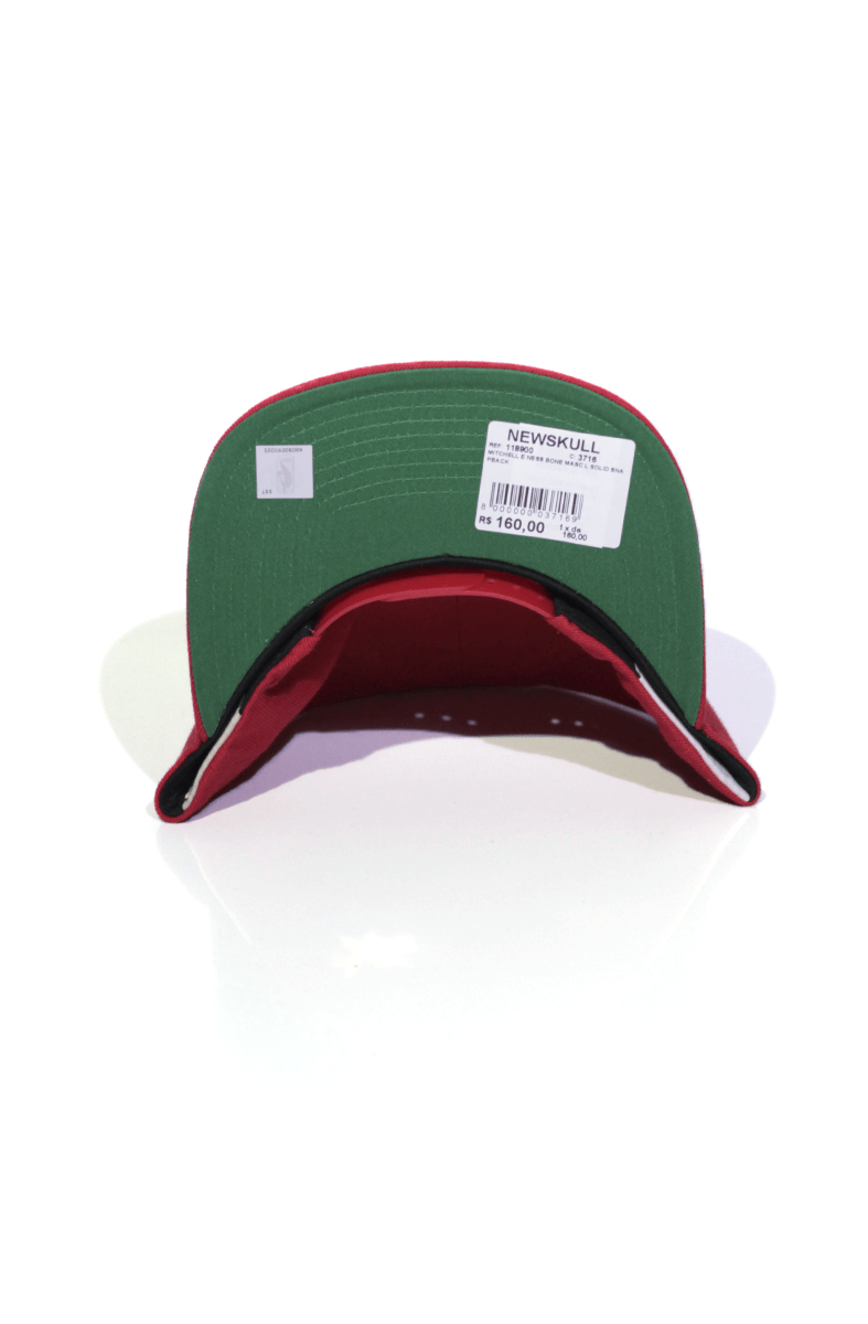 Boné Mitchell and Ness Chicago Bulls Logo Solid Vermelho Snapback - NewSkull