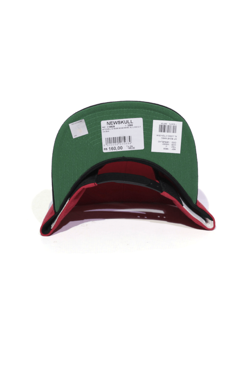 Boné Mitchell and Ness Chicago Bulls XL Logo Snapback Vermelho - NewSkull