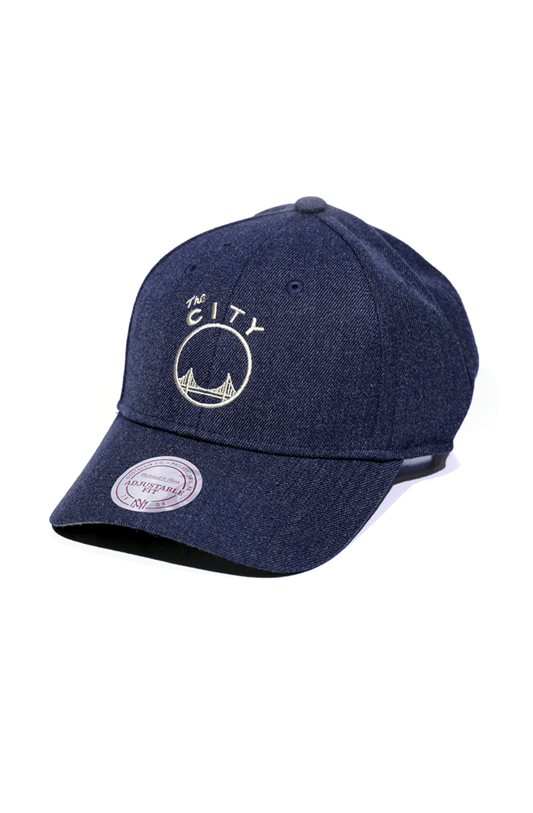 Boné Mitchell and Ness Golden State Warriors Mesc Low Pro Strapback Azul - NewSkull