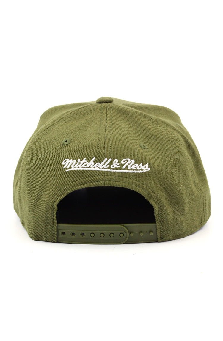 Bone Mitchell and Ness Logo Pinscript Snapback Verde - NewSkull
