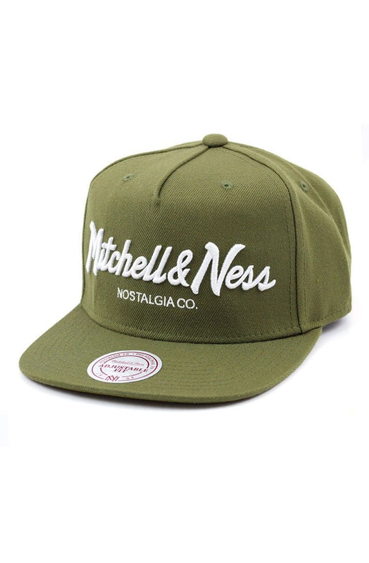 Bone Mitchell and Ness Logo Pinscript Snapback Verde - NewSkull