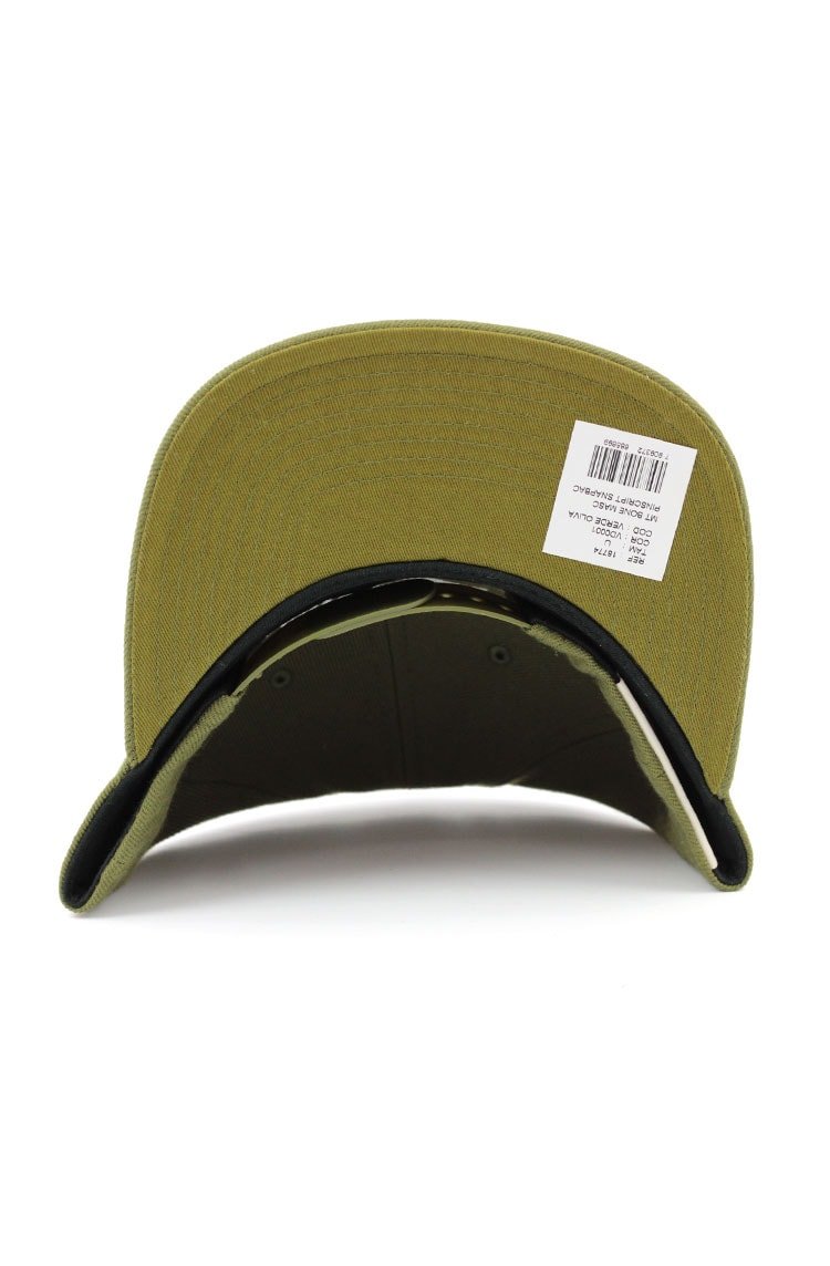 Bone Mitchell and Ness Logo Pinscript Snapback Verde - NewSkull