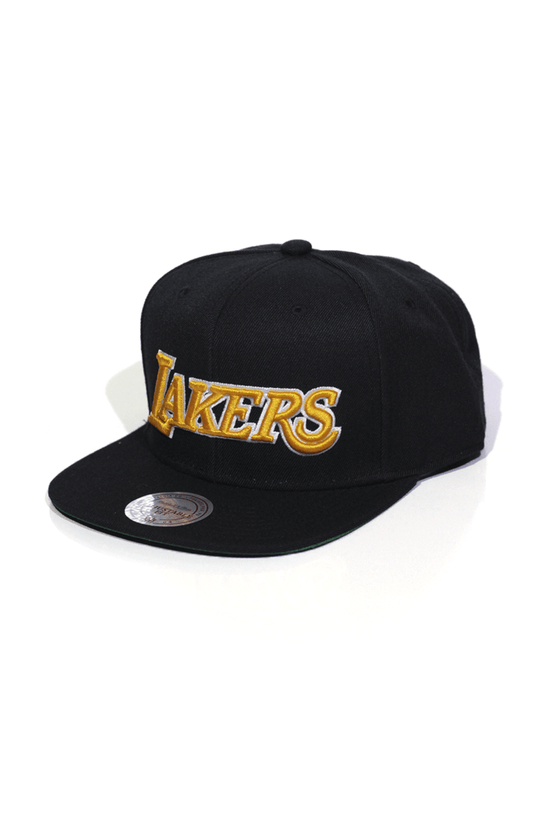Boné Mitchell and Ness Los Angeles Lakers Logo Solid Snapback Preto - NewSkull
