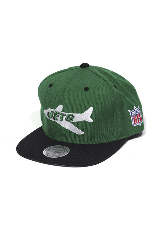 Boné Mitchell and Ness New York Jets Logo Snapback Verde - NewSkull