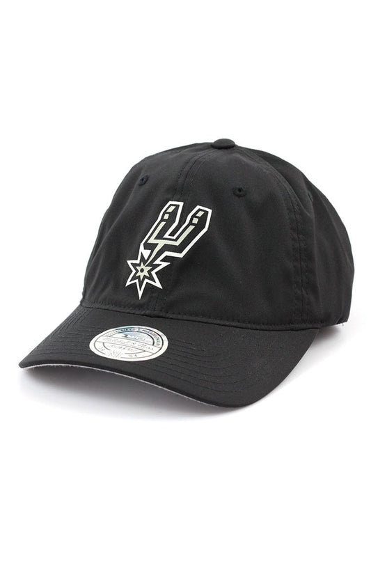 Bone MITCHELL AND NESS San Antonio Spurs Flexfit 110 Strapback Preto/Cinza - NewSkull