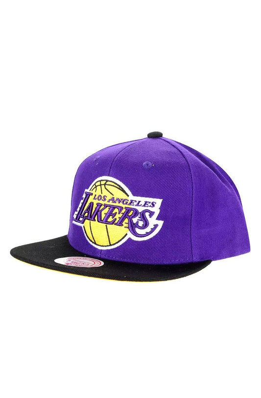 Boné Mitchell & Ness Nba Los Angeles Lakers Aba Reta Snapback Core Basic Roxo/Preto/Amarelo - NewSkull