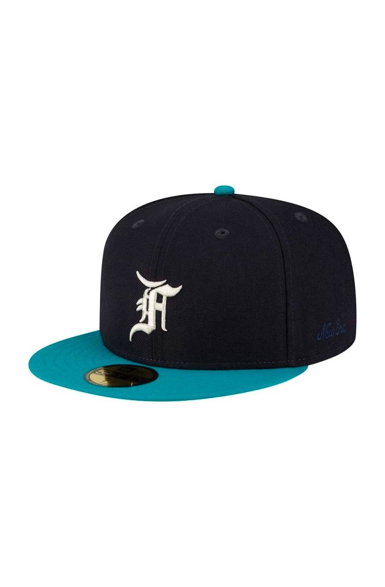 Boné New Era 59FIFTY Fitted Fear of God Ballpark Aba Reta Azul Marinho/Verde Água - NewSkull